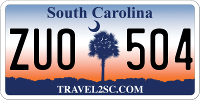 SC license plate ZUO504