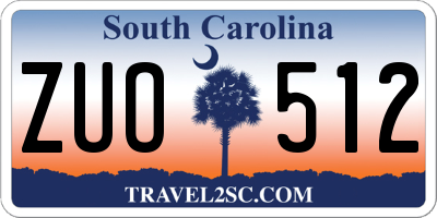 SC license plate ZUO512