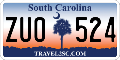 SC license plate ZUO524