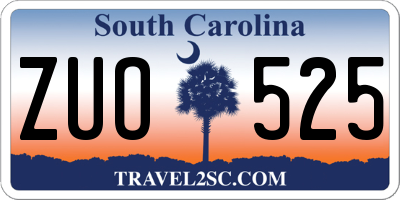SC license plate ZUO525