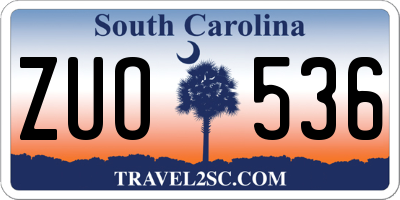 SC license plate ZUO536