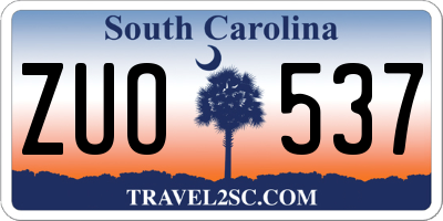 SC license plate ZUO537