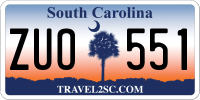 SC license plate ZUO551