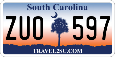 SC license plate ZUO597