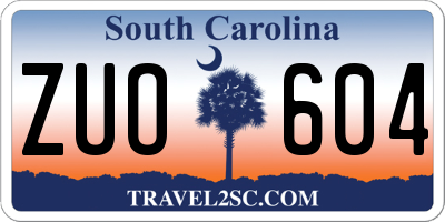 SC license plate ZUO604