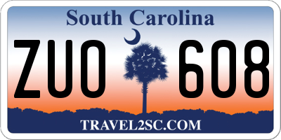 SC license plate ZUO608