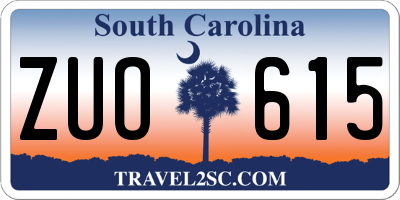 SC license plate ZUO615