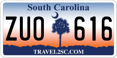SC license plate ZUO616