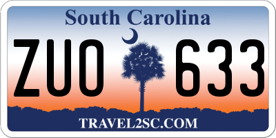SC license plate ZUO633