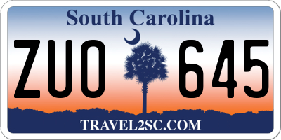SC license plate ZUO645