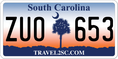 SC license plate ZUO653