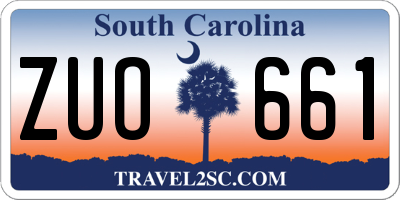 SC license plate ZUO661