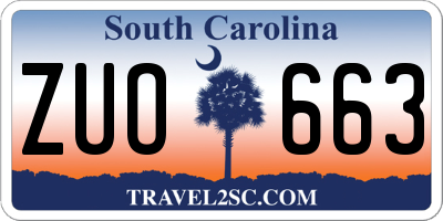 SC license plate ZUO663