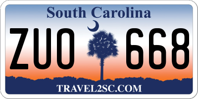 SC license plate ZUO668