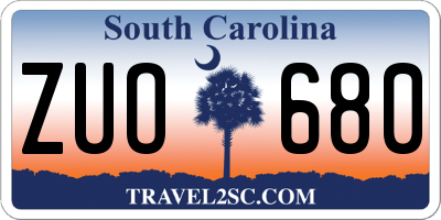 SC license plate ZUO680