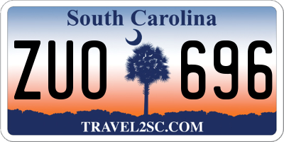 SC license plate ZUO696