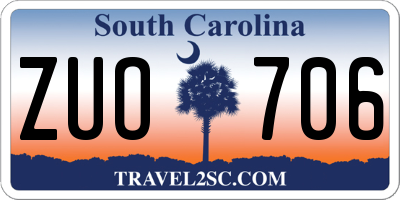 SC license plate ZUO706
