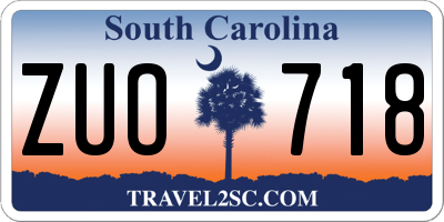 SC license plate ZUO718