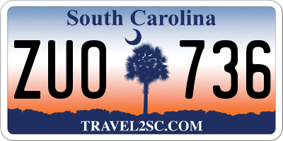 SC license plate ZUO736