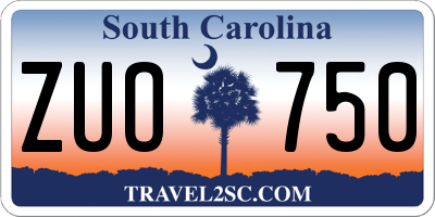 SC license plate ZUO750