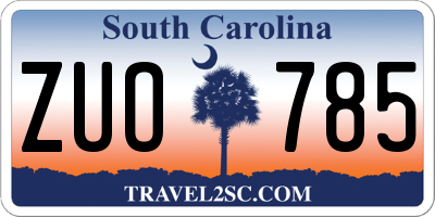 SC license plate ZUO785