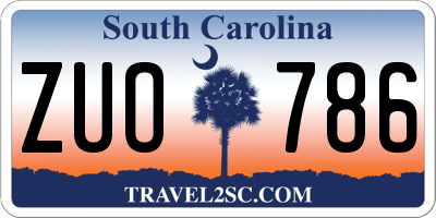 SC license plate ZUO786