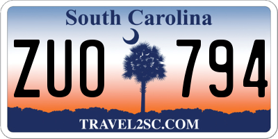 SC license plate ZUO794