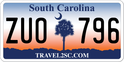 SC license plate ZUO796