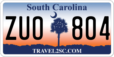SC license plate ZUO804