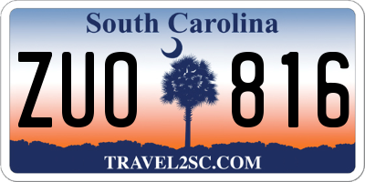 SC license plate ZUO816