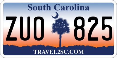 SC license plate ZUO825