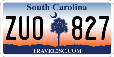SC license plate ZUO827