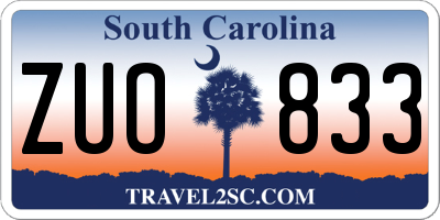 SC license plate ZUO833