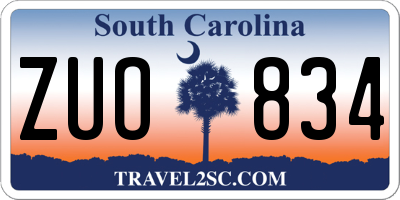 SC license plate ZUO834
