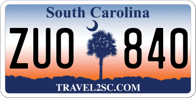 SC license plate ZUO840