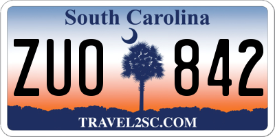 SC license plate ZUO842