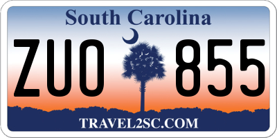 SC license plate ZUO855