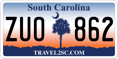 SC license plate ZUO862