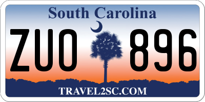 SC license plate ZUO896