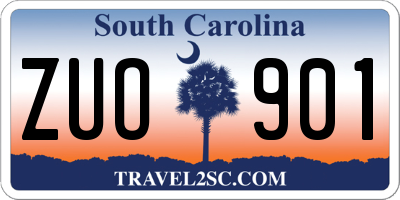 SC license plate ZUO901