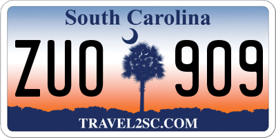 SC license plate ZUO909
