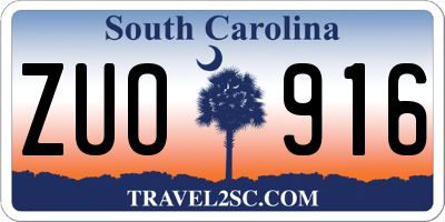 SC license plate ZUO916