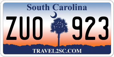 SC license plate ZUO923