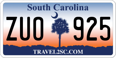 SC license plate ZUO925