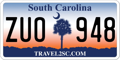 SC license plate ZUO948