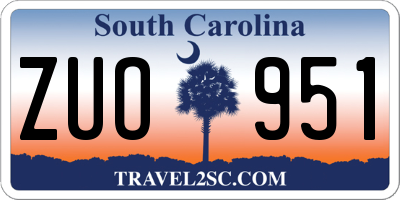 SC license plate ZUO951