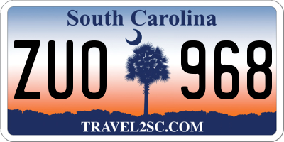 SC license plate ZUO968
