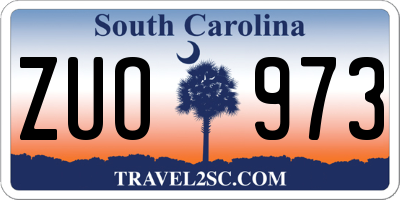 SC license plate ZUO973