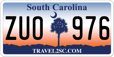 SC license plate ZUO976