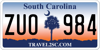 SC license plate ZUO984